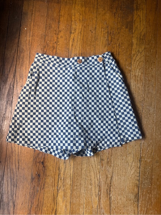 Ilana Kohn Pants - Ilana Kohn Blue & White Checkerboard Skort
